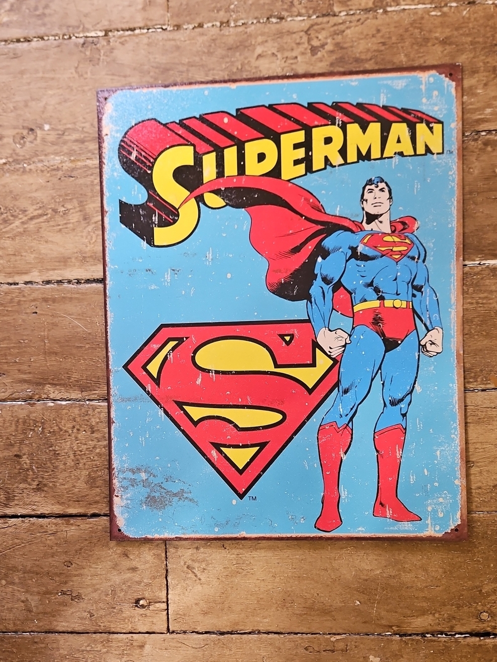 DC Comics Superman Retro Blue Red Yellow Poster